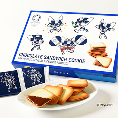 商品詳細 東京２０２０オリンピックマスコットチョコサンドクッキー ２１枚入り 原宿スイーツのコロンバン
